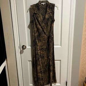 Dress Barn Animal Print Maxi Sleeveless Dress